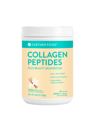 Further Food™ Vanilla Collagen + Beauty Mushroom 8000mg Perspective: front
