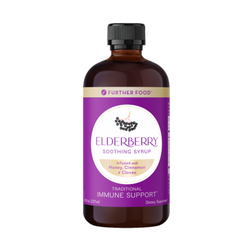 Further Food™ Elderberry Soothing Syrup Immune Support Perspective: front