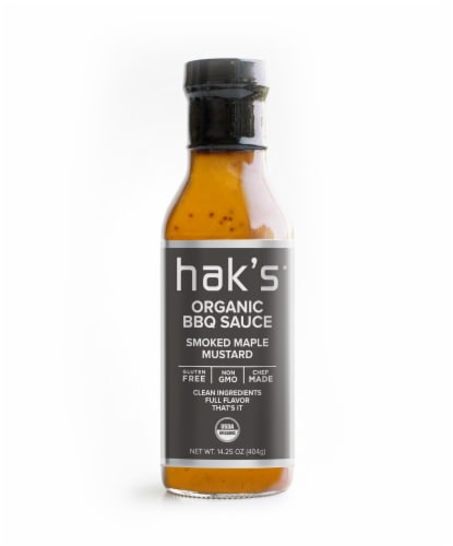 Hak's Organic Smoked Maple Mustard BBQ Sauce Perspective: front