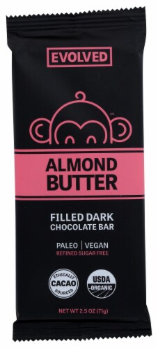 Evolved Almond Butter Filled Chocolate Bar Perspective: front