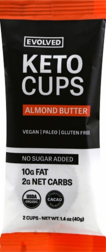 Evolved Keto Cups Almond Butter Perspective: front