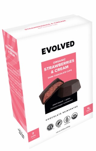 Evolve Organic Strawberry & Cream Keto Cups Perspective: front