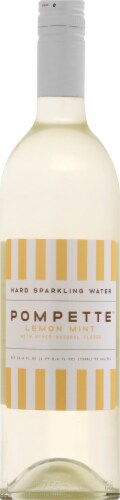 Pompette Lemon Mint Hard Sparkling Water Single Bottle Perspective: front