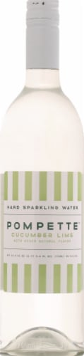 Pompette Cucumber Lime Hard Sparkling Water Single Bottle Perspective: front