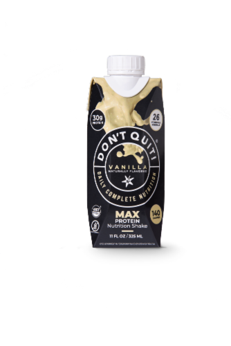 Don't Quit! Max Vanilla Daily Nutrition Shake Perspective: front