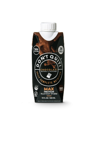 Don't Quit! Max Chocolate Daily Nutrition Shake Perspective: front