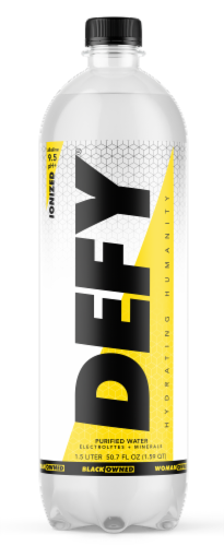 DEFY® Alkaline 9.5+ pH Purified Bottled Water Perspective: front