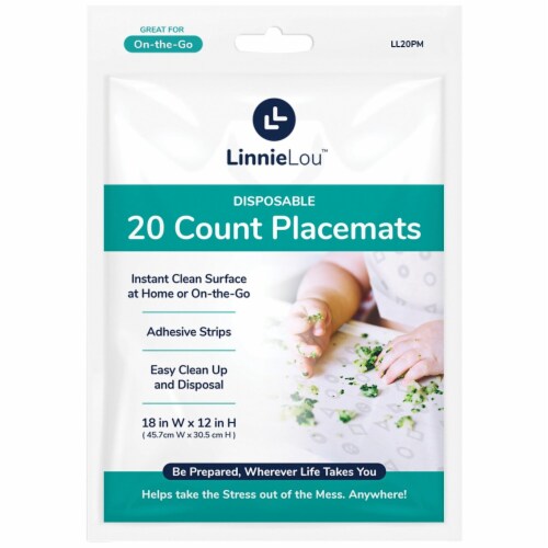 LinnieLou Disposable 6.69  x 9.84  Plastic Placemats White 20 Count (LL20PM) LTISLL20PM Perspective: front