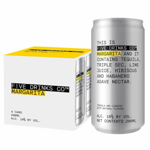 Five Drinks Co™ Margarita Canned Cocktails Perspective: front