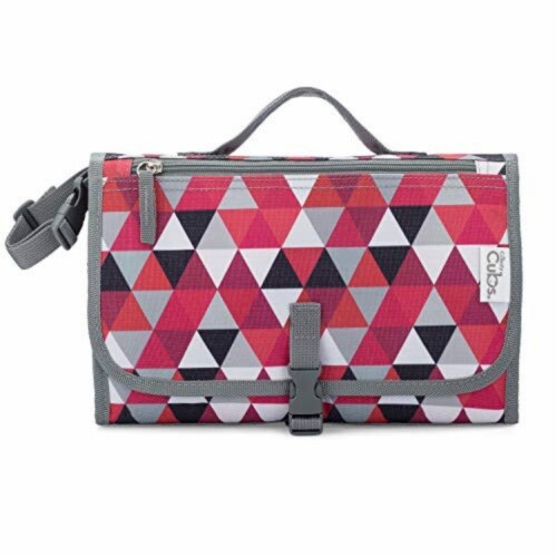 Baby Portable Changing Pad, Diaper Bag, Travel Mat Station, Large, Red Pattern Perspective: front