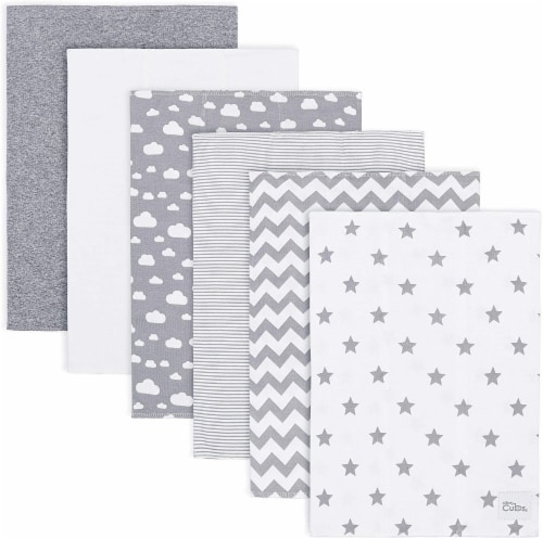 Burp Cloths 6 Pack Large 100% Cotton Washcloths Double Layered Burping Cloths by Comfy Cubs Perspective: front