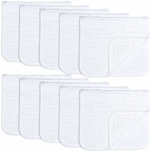 Muslin Burp Cloths 10 Pack Large 100% Cotton Hand Washcloths (White, Pack  of 10), Pack Of 10 - Kroger