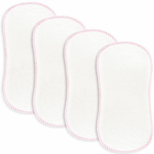 Organic Bamboo Burp Cloths, 4 Pack Large, Baby Washcloths Burping Cloth by Comfy Cubs Perspective: front