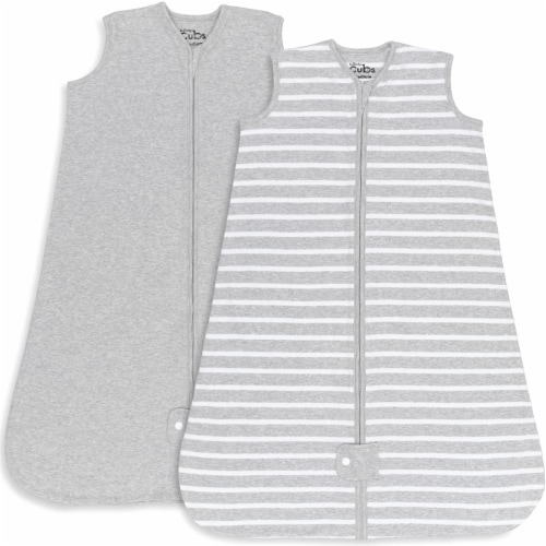 Sleep Bag for Baby, 2 Pack, Breathable Wearable Blanket Swaddle for Newborns (Gray, Large) Perspective: front