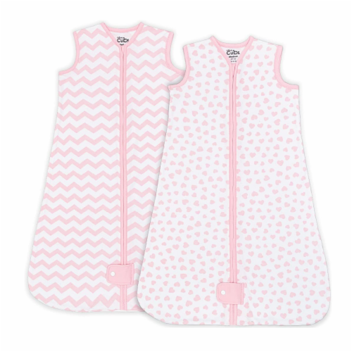 Sleep Bag for Baby, 2 Pack, Breathable Wearable Blanket Swaddle for Newborns (Pink, Medium) Perspective: front
