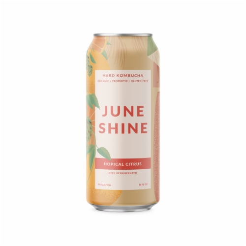 JuneShine Hopical Citrus Hard Kombucha Single Can Perspective: front