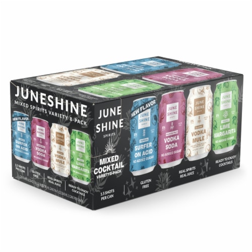 JuneShine Hard Kombucha Mixed Cocktail Variety Pack Perspective: front