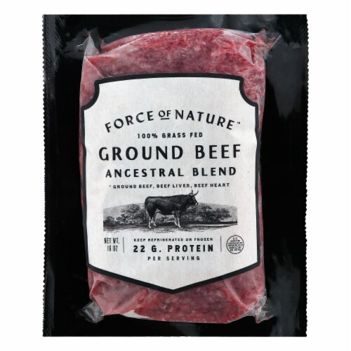 Force of Nature™ Ancestral Grind Grass Fed Ground Beef Perspective: front
