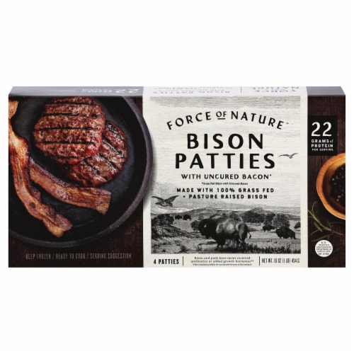 Force Of Nature Bison Patties Perspective: front