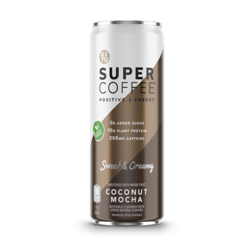 Super Coffee Coconut Mocha Enhanced Coffee Beverage Perspective: front