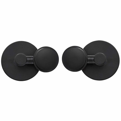 Hamilton Hills Round Pivot Mirror Black Hardware Tilting Anchors Perspective: front