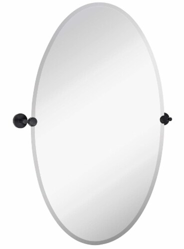 24x36 Oval Wall Mirror w/ Chrome Brackets Tilt & Pivot Bathroom