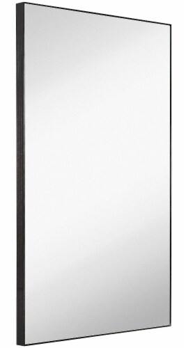 Hamilton Hills 24x36  Silver Vanity Mirror | Brushed Metal Frame | Rectangular or Square Perspective: front