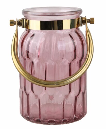 Dymak Glass Vase - Pink/Gold Perspective: front