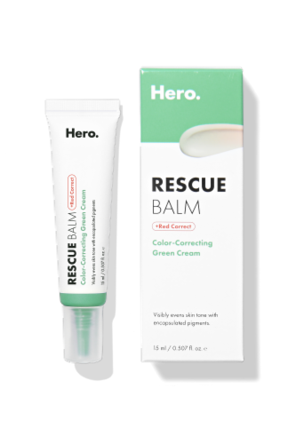 Hero Cosmetics Green Tinted Color-Correcting Rescue Balm Perspective: front