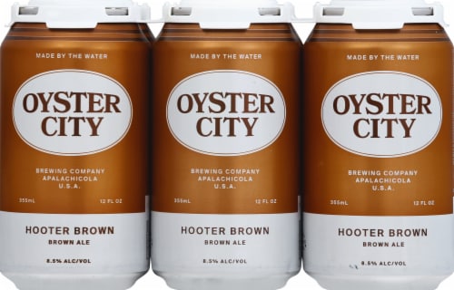 Oyster City Hooter Brown Brown Ale Beer Perspective: front