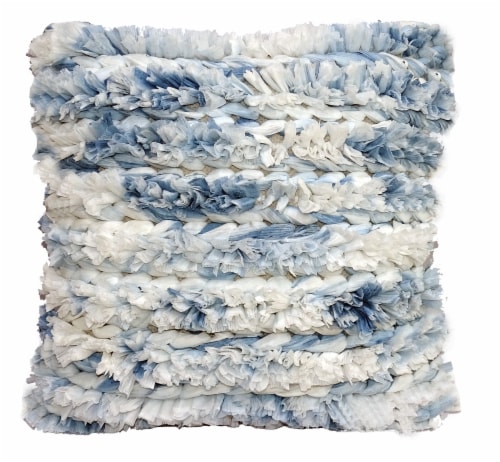 Chicos Home Fluffy Decorative Couch Handloom Woven Throw Pillow Perspective: front