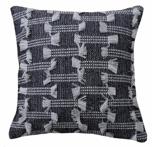 Chicos Home Modern Handloom Woven Throw Pillow - Black/White Perspective: front