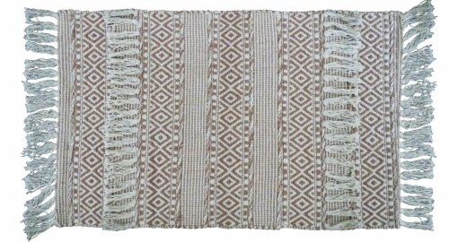 Chicos Home Modern Area Rug with Fringe Perspective: front