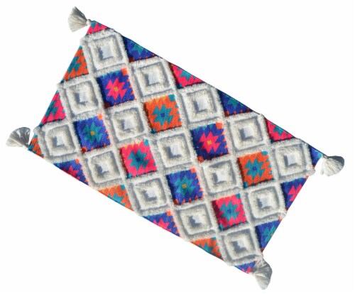 Chicos Home Modern Area Accent Rug with Fringes Perspective: front