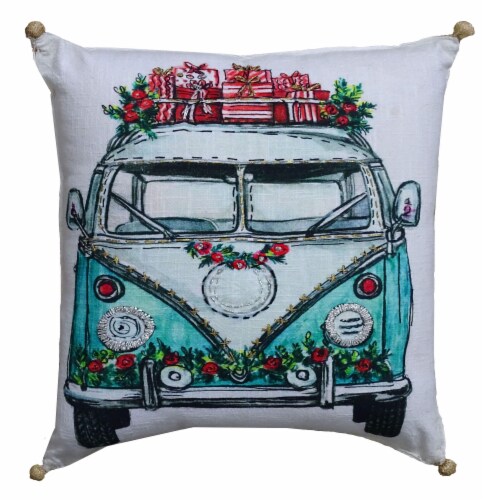 Chicos Home Holiday Van Christmas Pillow Cover Perspective: front