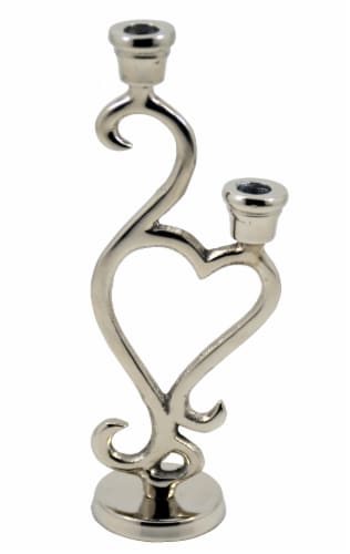 Vibhsa Heart Candle Holder Small - Silver Perspective: front