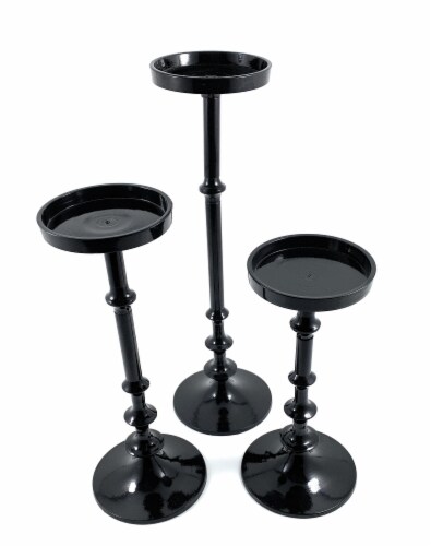 Vibhsa Candle Holders 3 Piece - Glossy Black Perspective: front