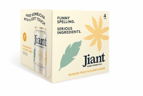 Jiant Passion Fruit & Elderflower Hard Kombucha Perspective: front