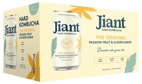 Jiant Original Passion Fruit & Elderflower Hard Kombucha Perspective: front