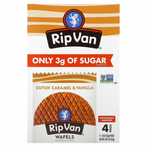 Rip Van Wafels Dutch Caramel & Vanilla 4 Pack - 1.16 oz (33 g) Each Perspective: front
