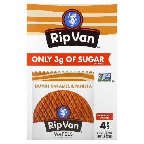 Rip Van® Dutch Caramel & Vanilla Waffle Snacks Perspective: front
