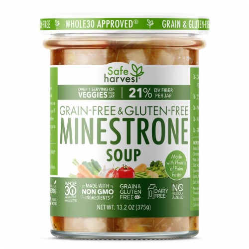 Safe Harvest Grain and Gluten Free Minestrone Soup Perspective: front