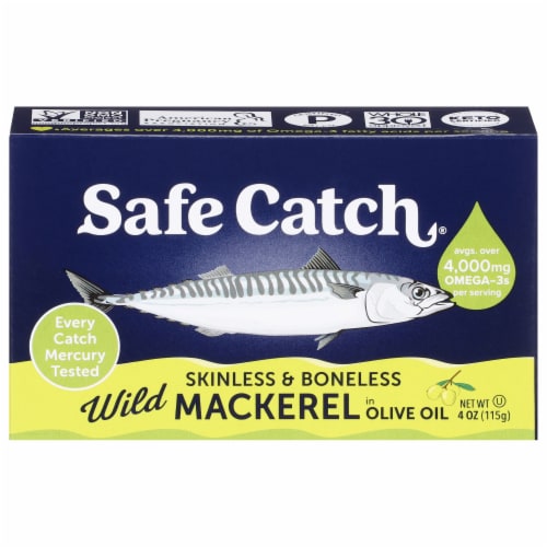 Safe Catch Skinless & Boneless Mackerel in Olive Oil Perspective: front