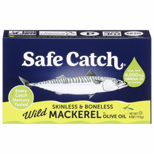 Safe Catch® Skinless & Boneless Mackerel in Olive Oil Perspective: front