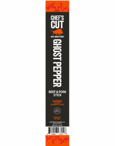 Chef’s Cut Real Snack Sticks Ghost Pepper Beef & Pork Sick Perspective: front