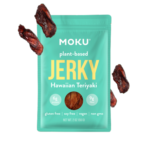 Moku Plant-Based Mushroom Jerky - Hawaiian Teriyaki Non-GMO Vegan Soy-Free - FREE Shipping Perspective: front
