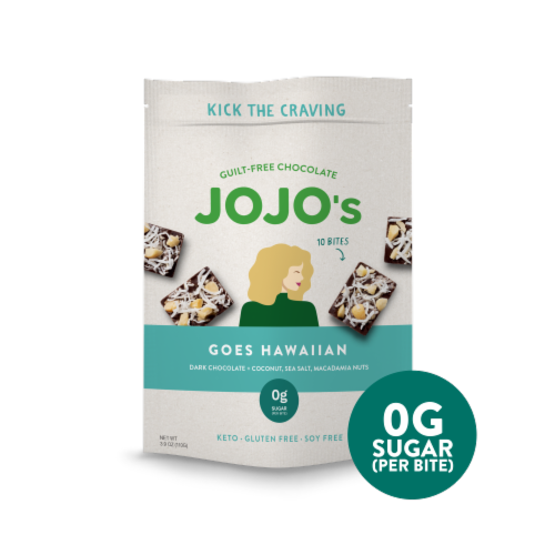 JOJO's Goes Hawaiian Guilt-Free Chocolate Bites Perspective: front