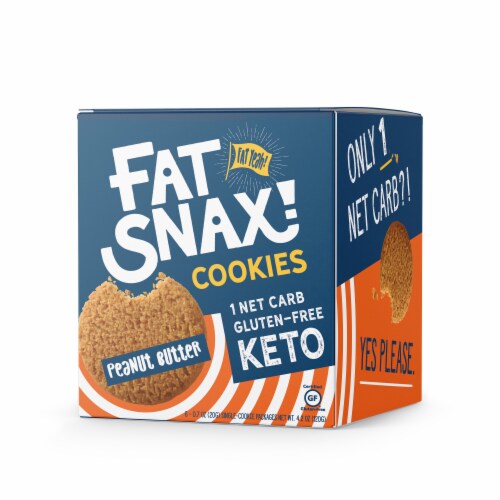 Fat Snax Peanut Butter Keto & Gluten Free Snack Cookies Perspective: front