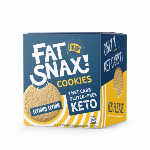 Fat Snax Lemony Lemon Keto & Gluten Free Snack Cookies, 6 ct / 0.7 oz ...