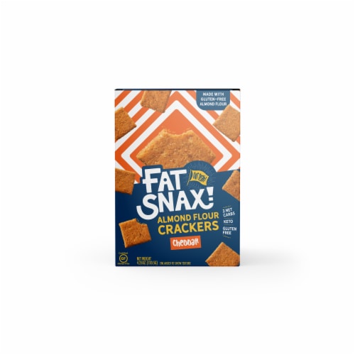Fat Snax Cheddar Almond Flour Crackers Perspective: front